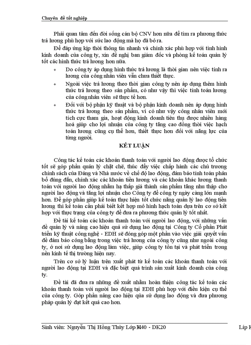 image for page Kế toán và các khoản thanh toán với người lao động tại Công ty Cổ phần Phát triển kỹ thuật công nghệ EDH