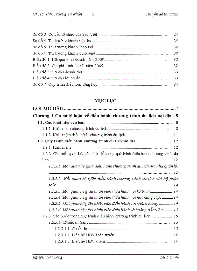 image for page Hoàn thiện quy trình điều hành chương trình du lịch nội địa tại công ty Đầu tư và Du lịch Sao Việt