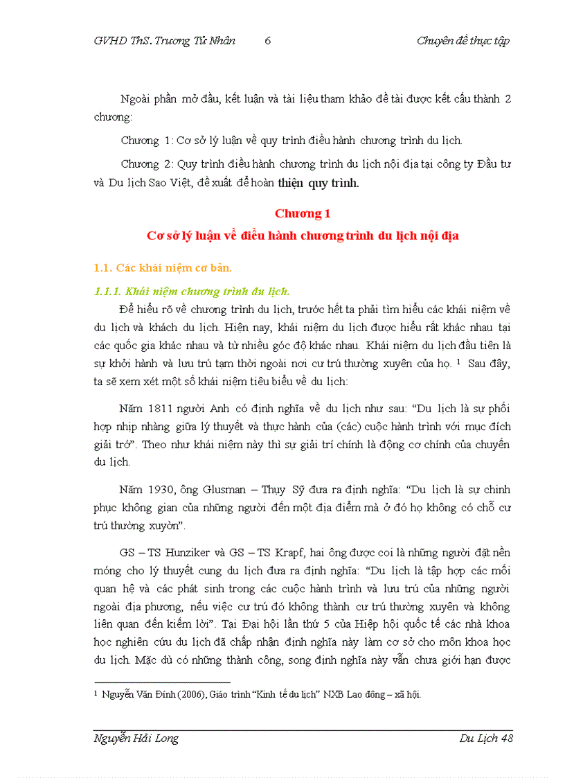 image for page Hoàn thiện quy trình điều hành chương trình du lịch nội địa tại công ty Đầu tư và Du lịch Sao Việt