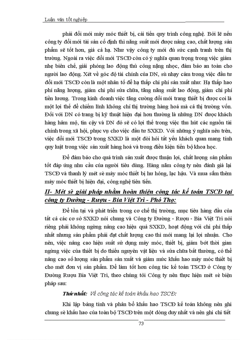 image for page Tổ chức hạch toán TSCĐ tại Công ty Đường Rượu Bia Việt Trì 1