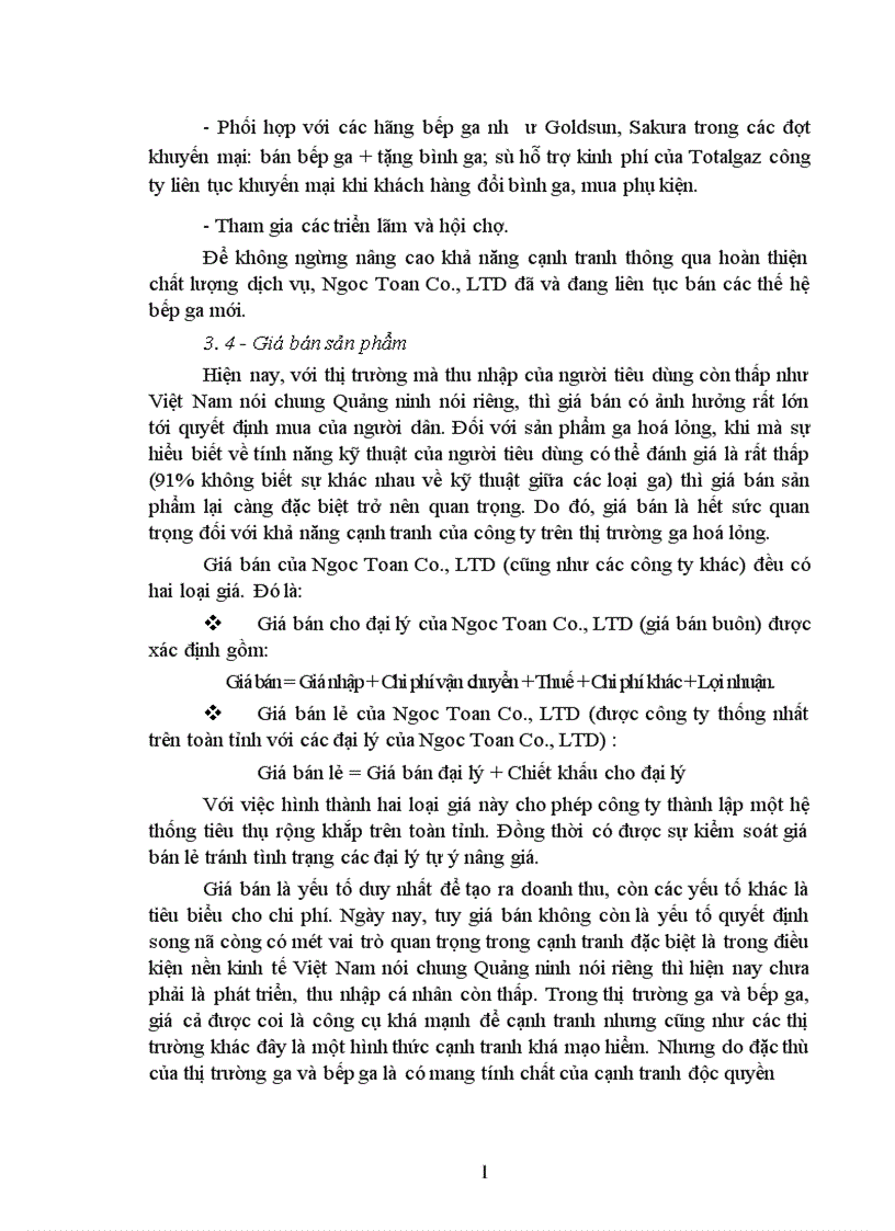 image for page Giải pháp nâng cao khả năng cạnh tranh trong lĩnh vực kinh doanh Gaz và Bếp ga ở Công ty TNHH Thương mại và Dịch vụ Ngọc Toản 1