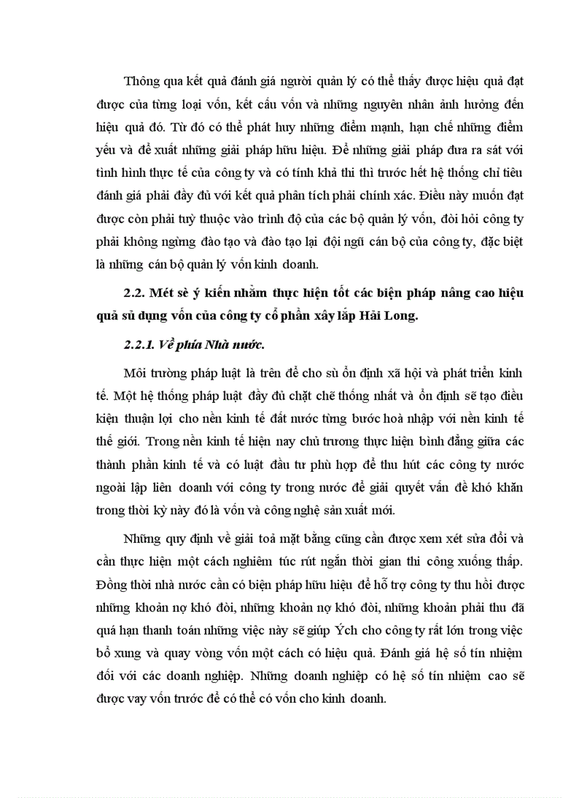 image for page Hiệu quả sử dụng vốn của Công ty Cổ phần Xây Lắp Hải Long