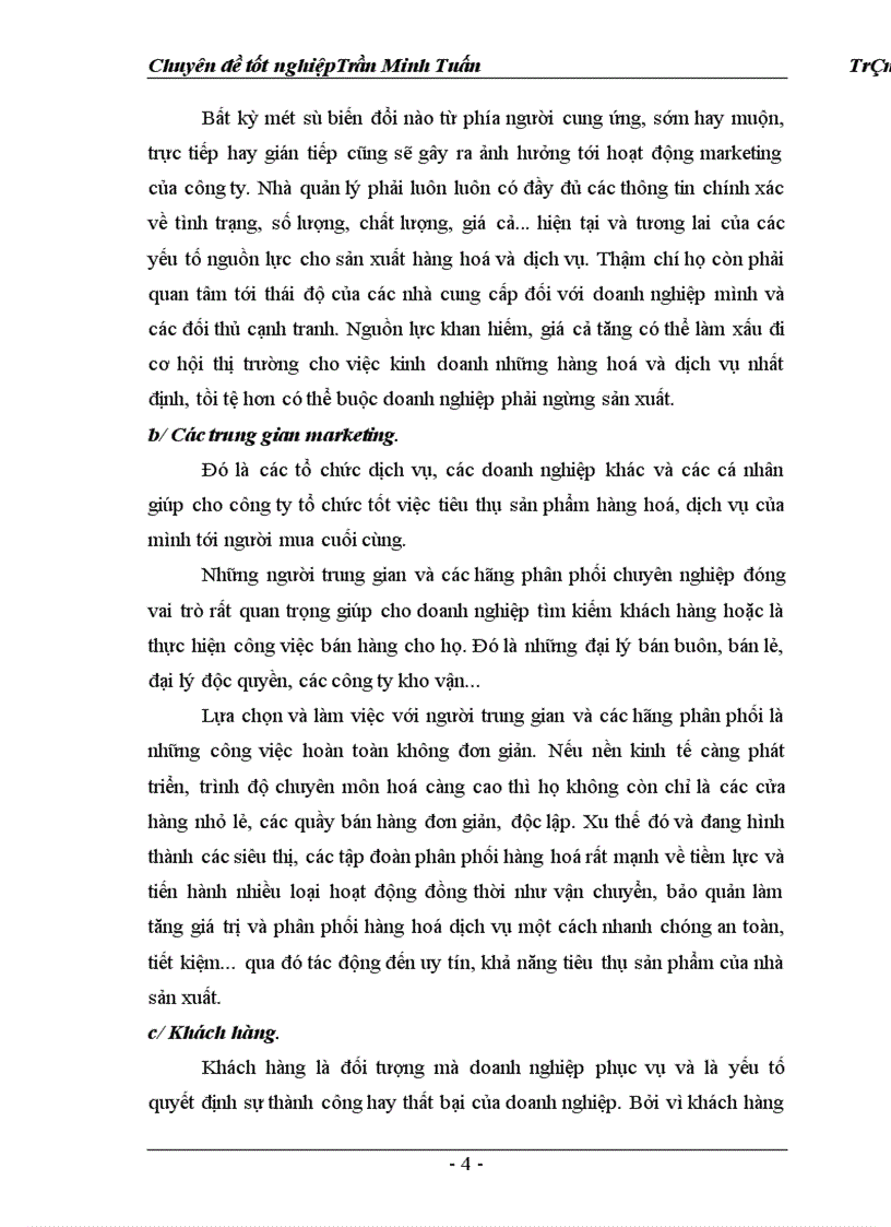 image for page Một số giải pháp marketing nhằm hoàn thiện và nâng cao mức độ thỏa mãn khách hàng của Công ty TM DV Tràng Thi 1