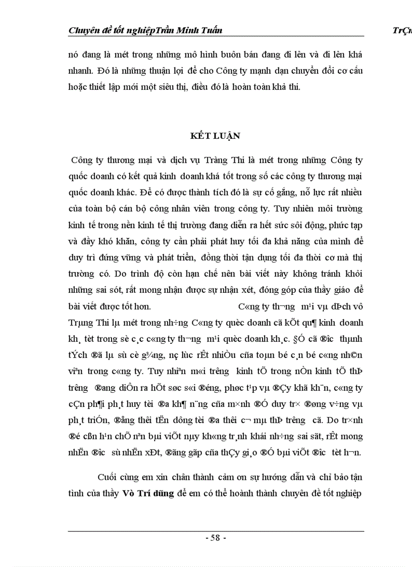 image for page Một số giải pháp marketing nhằm hoàn thiện và nâng cao mức độ thỏa mãn khách hàng của Công ty TM DV Tràng Thi 1