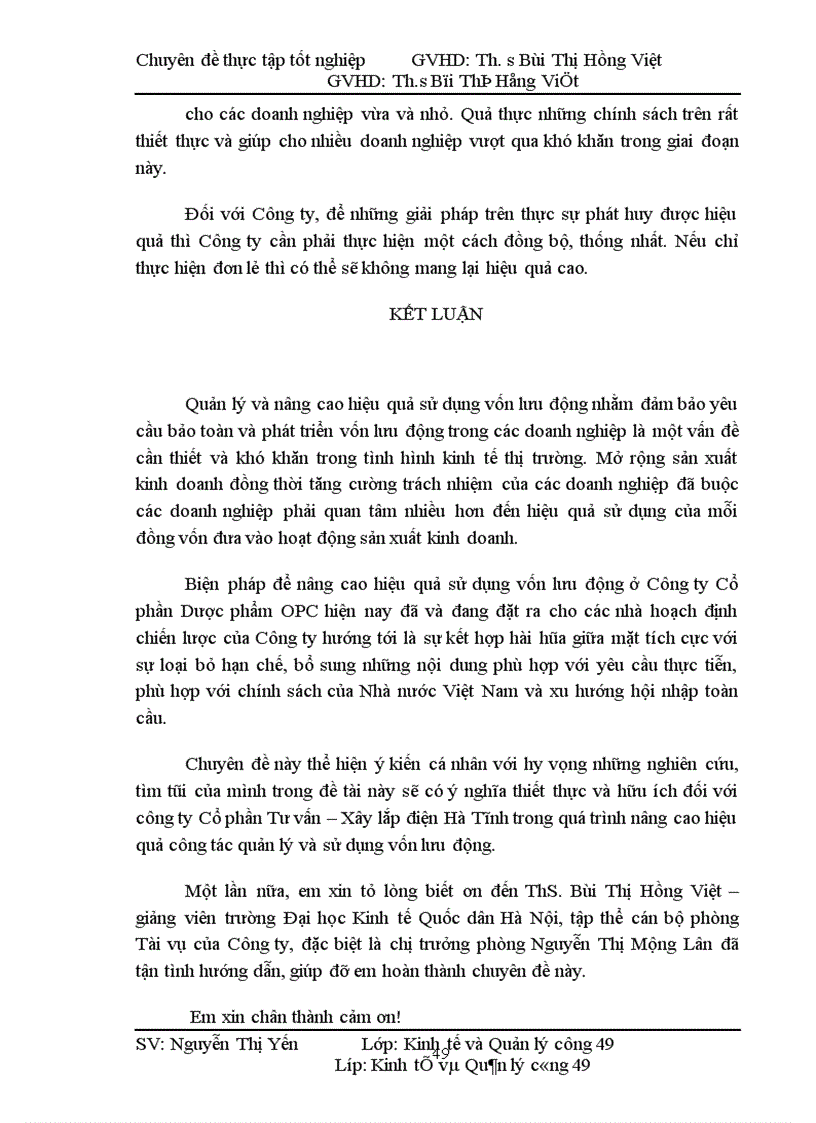 image for page Một số giải pháp nhằm nâng cao hiệu quả sử dụng vốn lưu động tại Công ty Cổ phần Tư vấn Xây lắp điện Hà Tĩnh 1