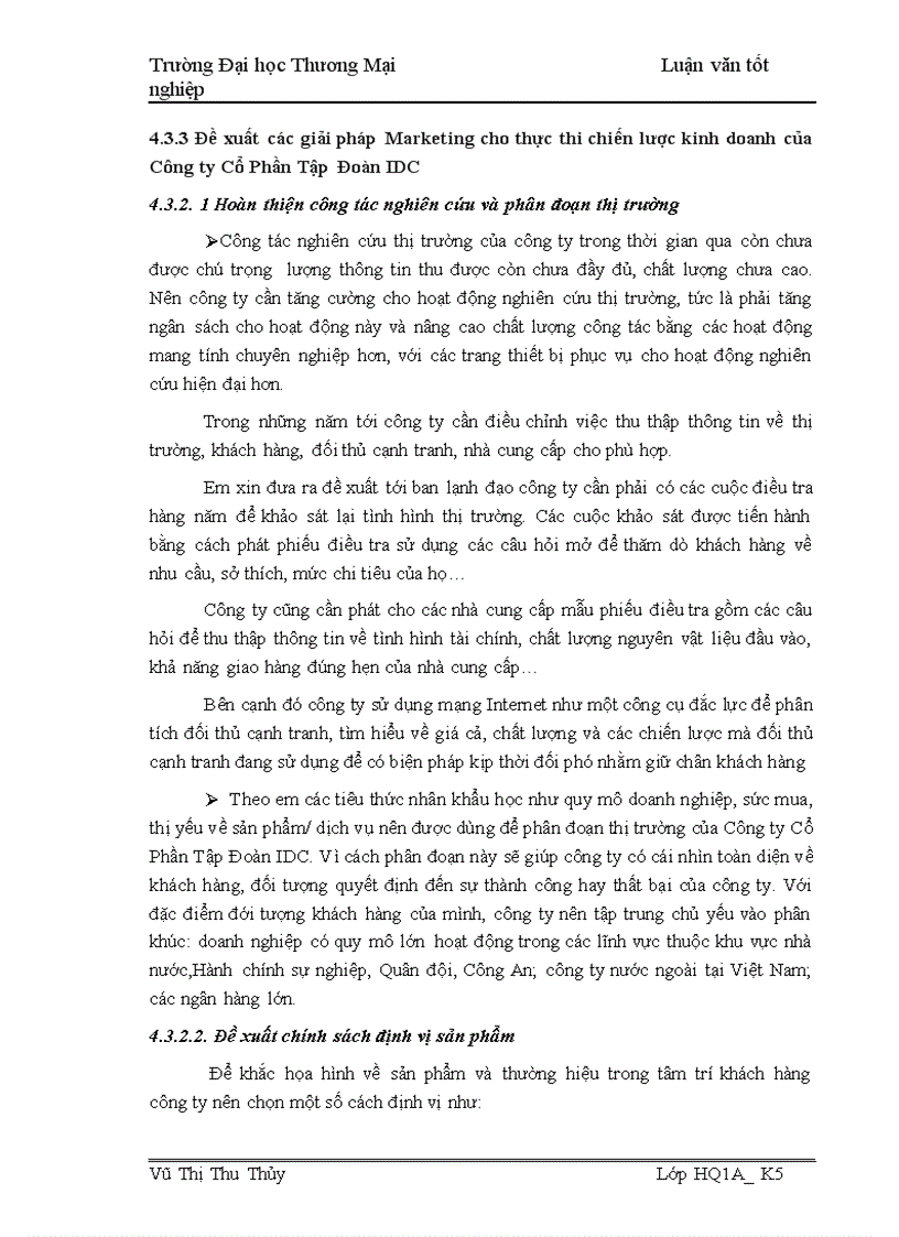 image for page Giải pháp marketing tăng cường hiệu lực triển khai chiến lược kinh doanh của Công ty Cổ Phần Tập Đoàn IDC