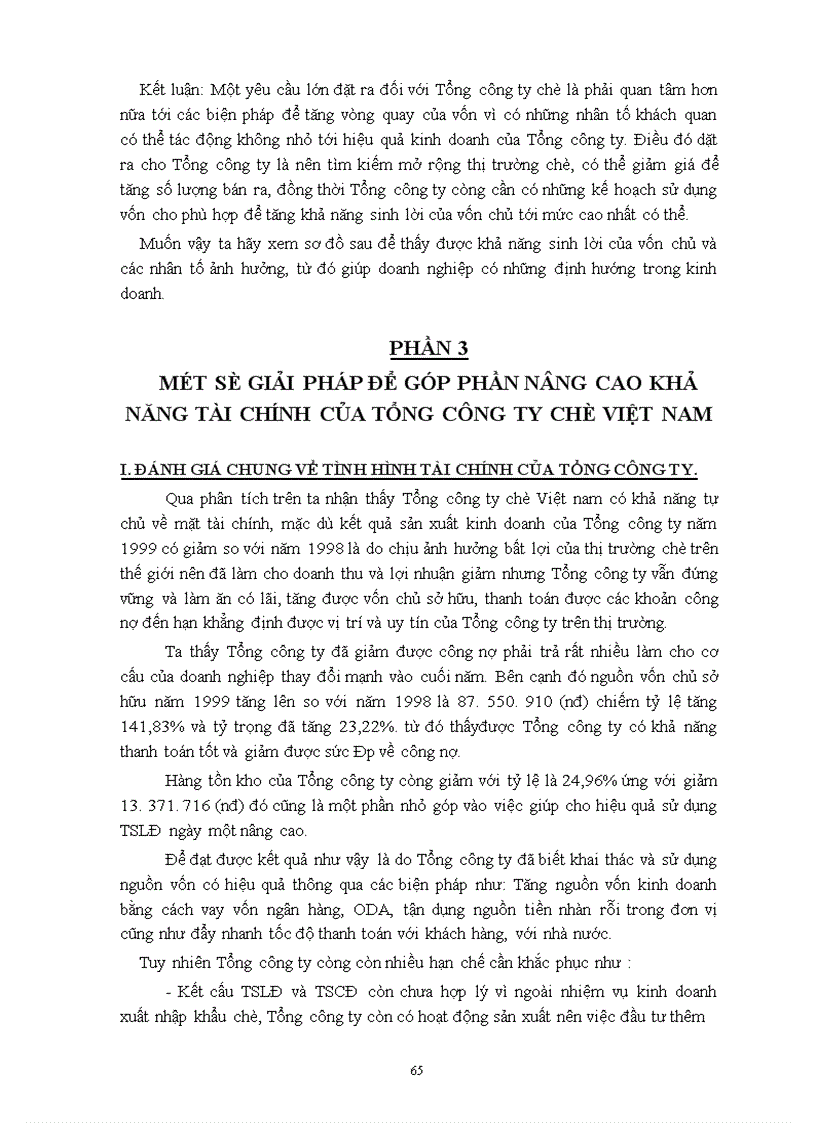 image for page Một số giải pháp để góp phần nâng cao khả năng tài chính của Tổng công ty Chè việt nam