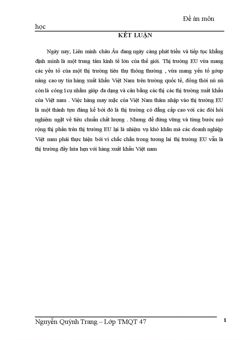 image for page Thị trường EU và khả năng xuất khẩu hàng may mặc của Việt Nam vào thị trường EU 1