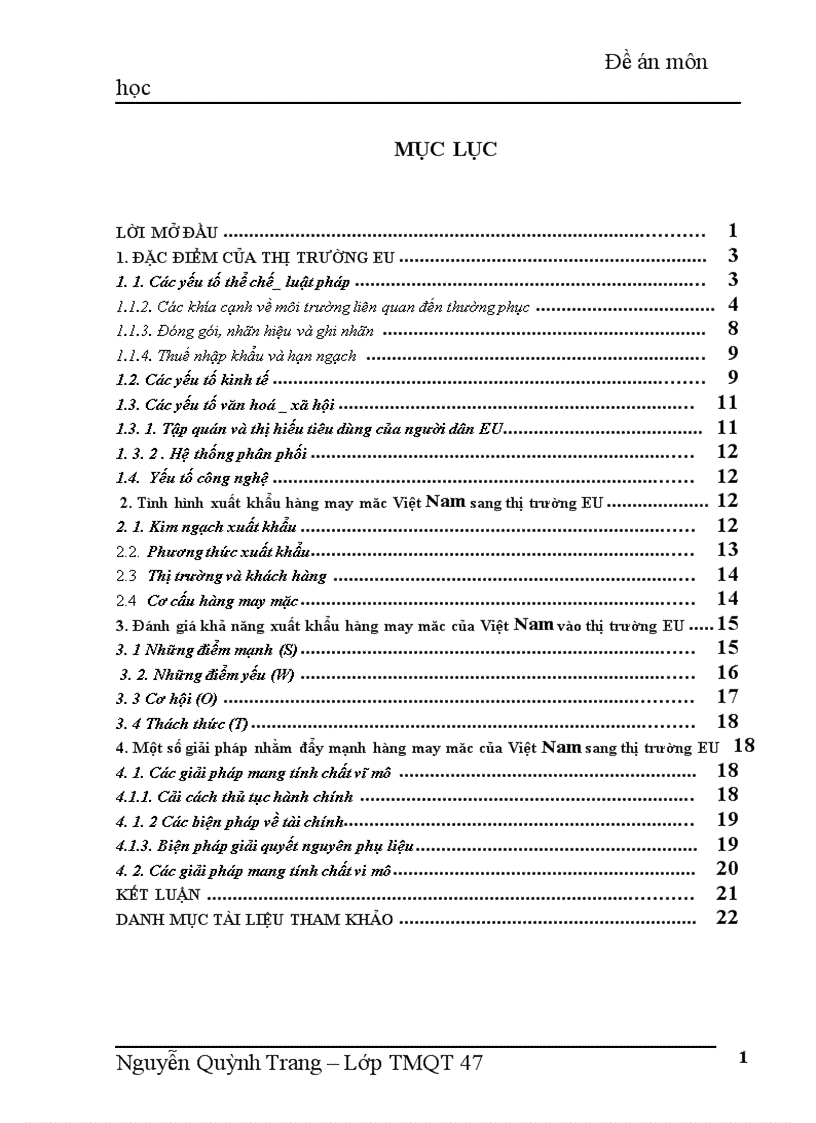 image for page Thị trường EU và khả năng xuất khẩu hàng may mặc của Việt Nam vào thị trường EU 1