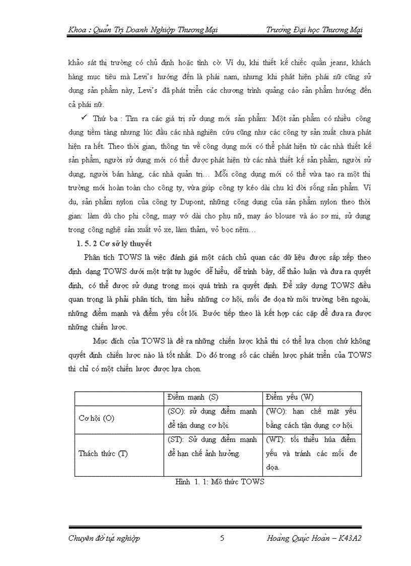 image for page Phân tích TOWS chiến lược phát triển thị trường của công ty TNHH nhà nước một thành viên thực phẩm Hà Nội