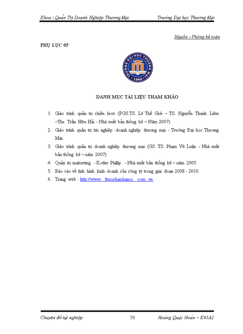 image for page Phân tích TOWS chiến lược phát triển thị trường của công ty TNHH nhà nước một thành viên thực phẩm Hà Nội