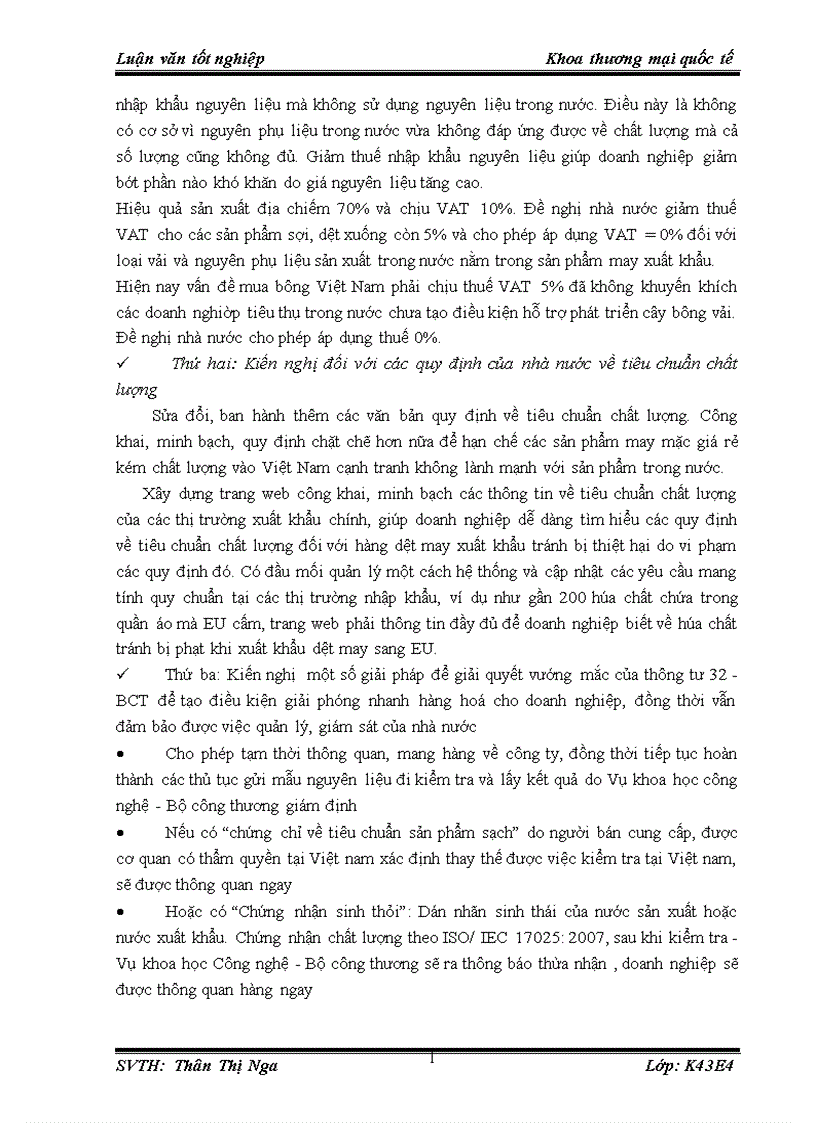 image for page Giải pháp hạn chế ảnh hưởng của thay đổi thuế quan và tiêu chuẩn chất lượng hàng nhập đối với nhập khẩu nguyên liệu của Tổng công ty May 10