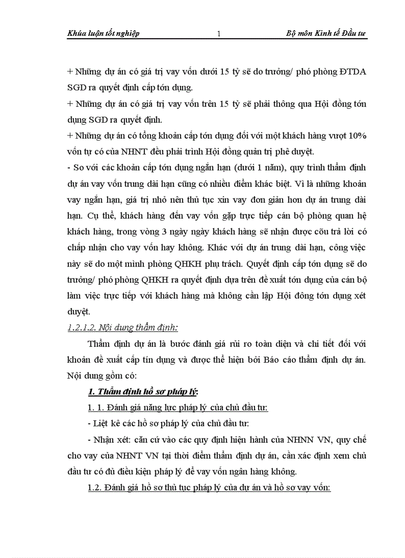 image for page Thẩm định dự án đầu tư0020 vay vốn trung và dài hạn tại Sở giao dịch Ngân hàng Ngoại thương Việt Nam Thực trạng và giải pháp