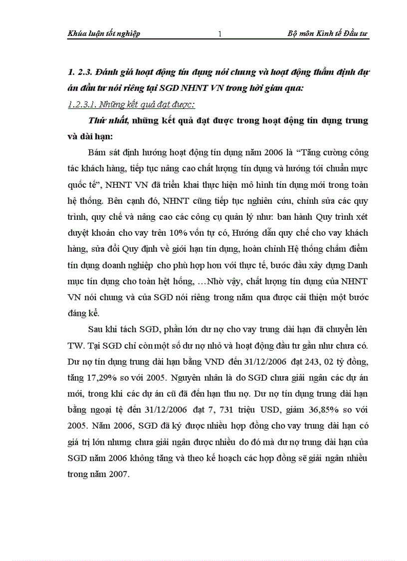 image for page Thẩm định dự án đầu tư0020 vay vốn trung và dài hạn tại Sở giao dịch Ngân hàng Ngoại thương Việt Nam Thực trạng và giải pháp