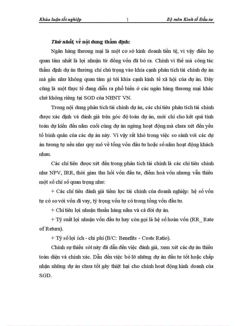 image for page Thẩm định dự án đầu tư0020 vay vốn trung và dài hạn tại Sở giao dịch Ngân hàng Ngoại thương Việt Nam Thực trạng và giải pháp