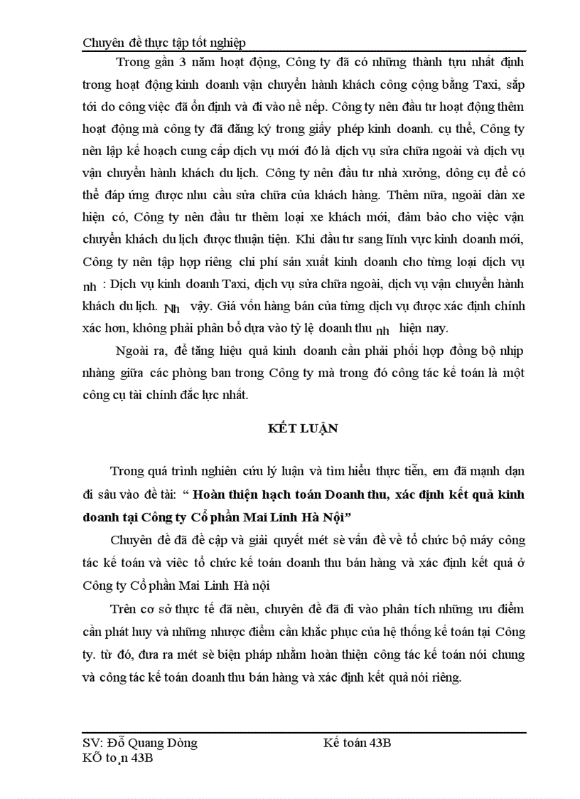 image for page Hoàn thiện hạch toán Doanh thu xác định kết quả kinh doanh tại Công ty Cổ phần Mai Linh Hà Nội 1