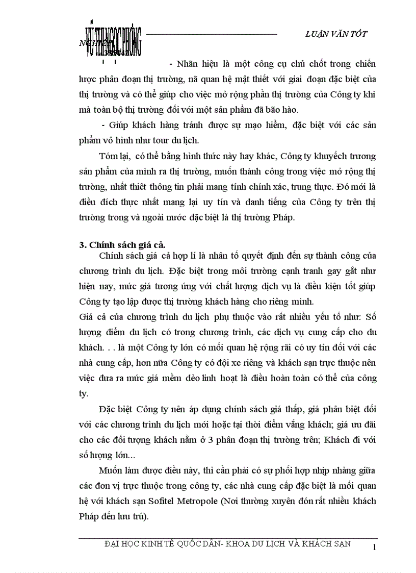 image for page Các giải pháp nhằm duy trì và mở rộng thị trường khách du lịch là người Pháp của Công ty du lịch Việt Nam tại Hà Nội