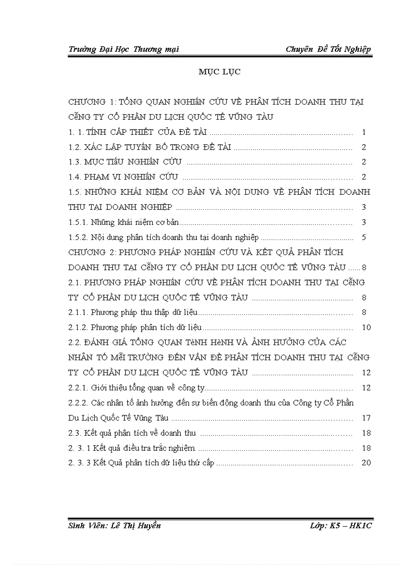 image for page Phân tích doanh thu tại Công ty Cổ Phần Du Lịch Quốc Tế Vũng Tàu 1