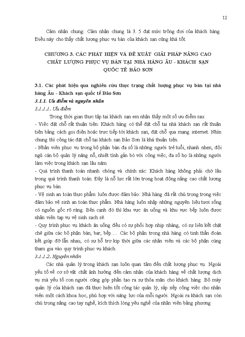 image for page Giải pháp nâng cao chất lượng phục vụ bàn tại nhà hàng Âu Khách sạn quốc tế Bảo Sơn