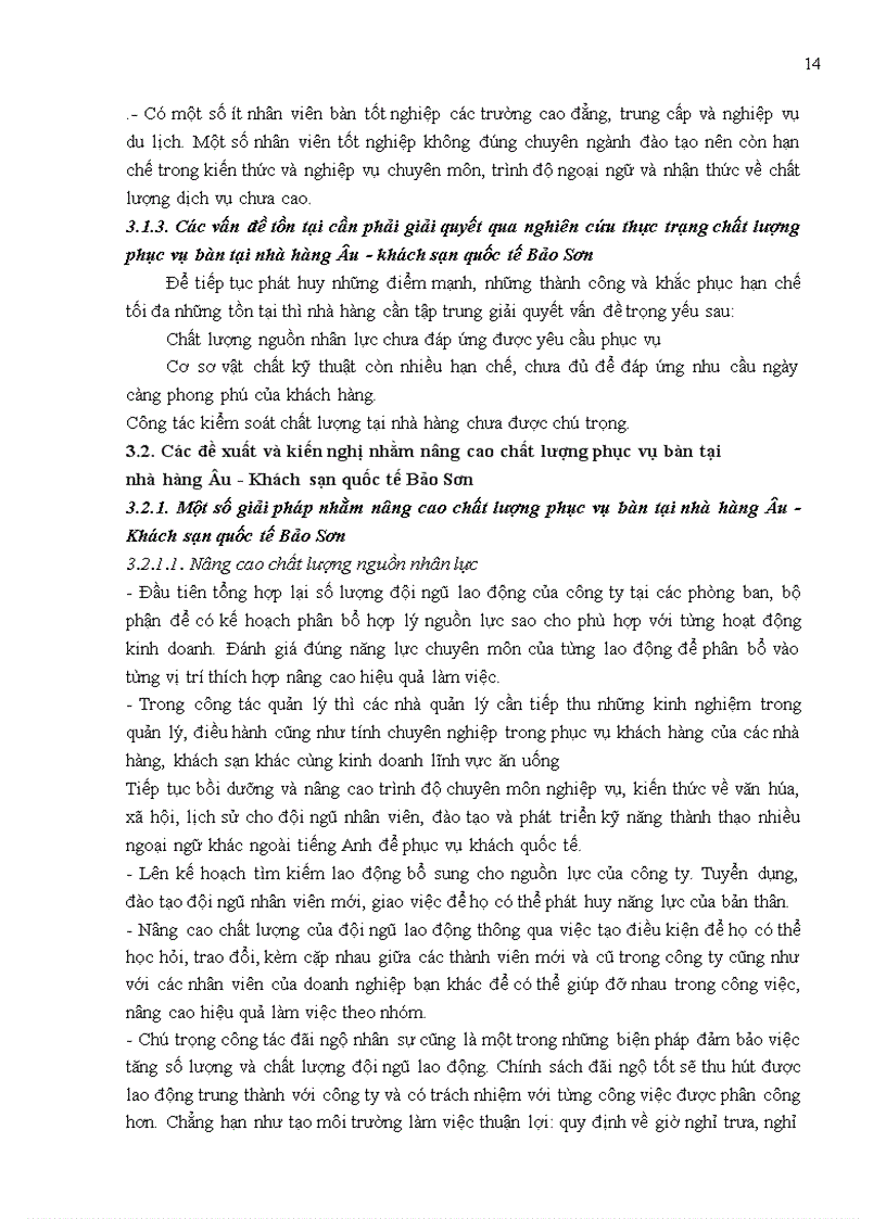 image for page Giải pháp nâng cao chất lượng phục vụ bàn tại nhà hàng Âu Khách sạn quốc tế Bảo Sơn