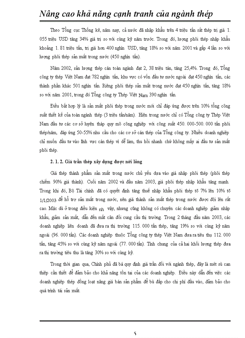 image for page Nâng cao khả năng cạnh tranh của ngành thép nước ta trong qúa trình hội nhập khu vực và quốc tế