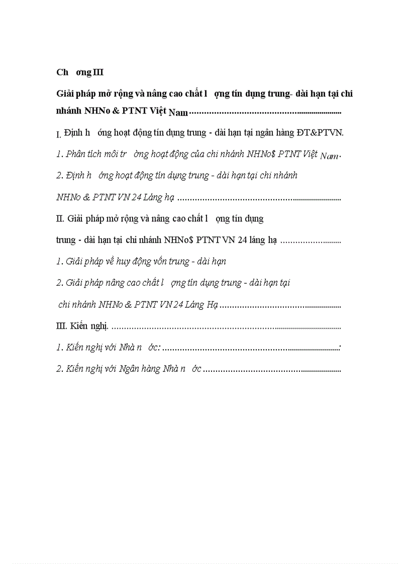 image for page Giải pháp nâng cao chất lượng tín dụng trung dài hạn tại chi nhánh NHNo PTNT 24 Láng Hạ