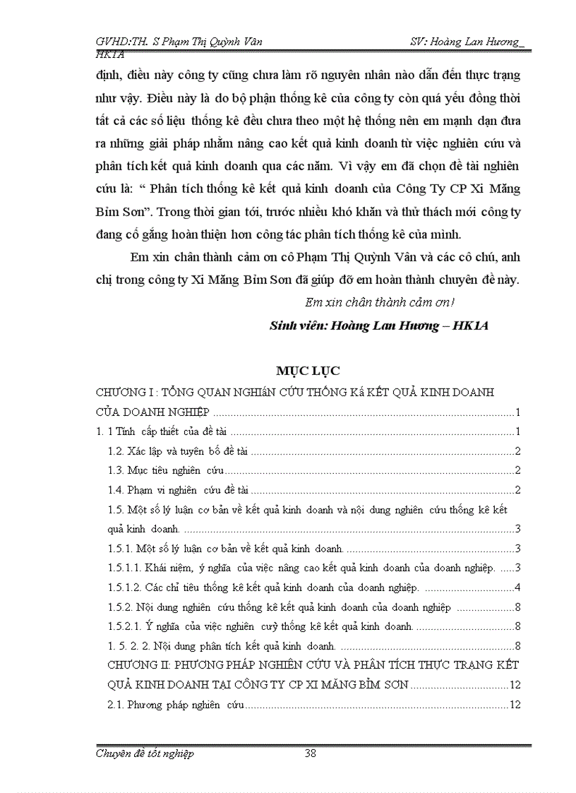 image for page Phân tích thống kê kết quả kinh doanh tại Công Ty CP Xi Măng Bỉm Sơn