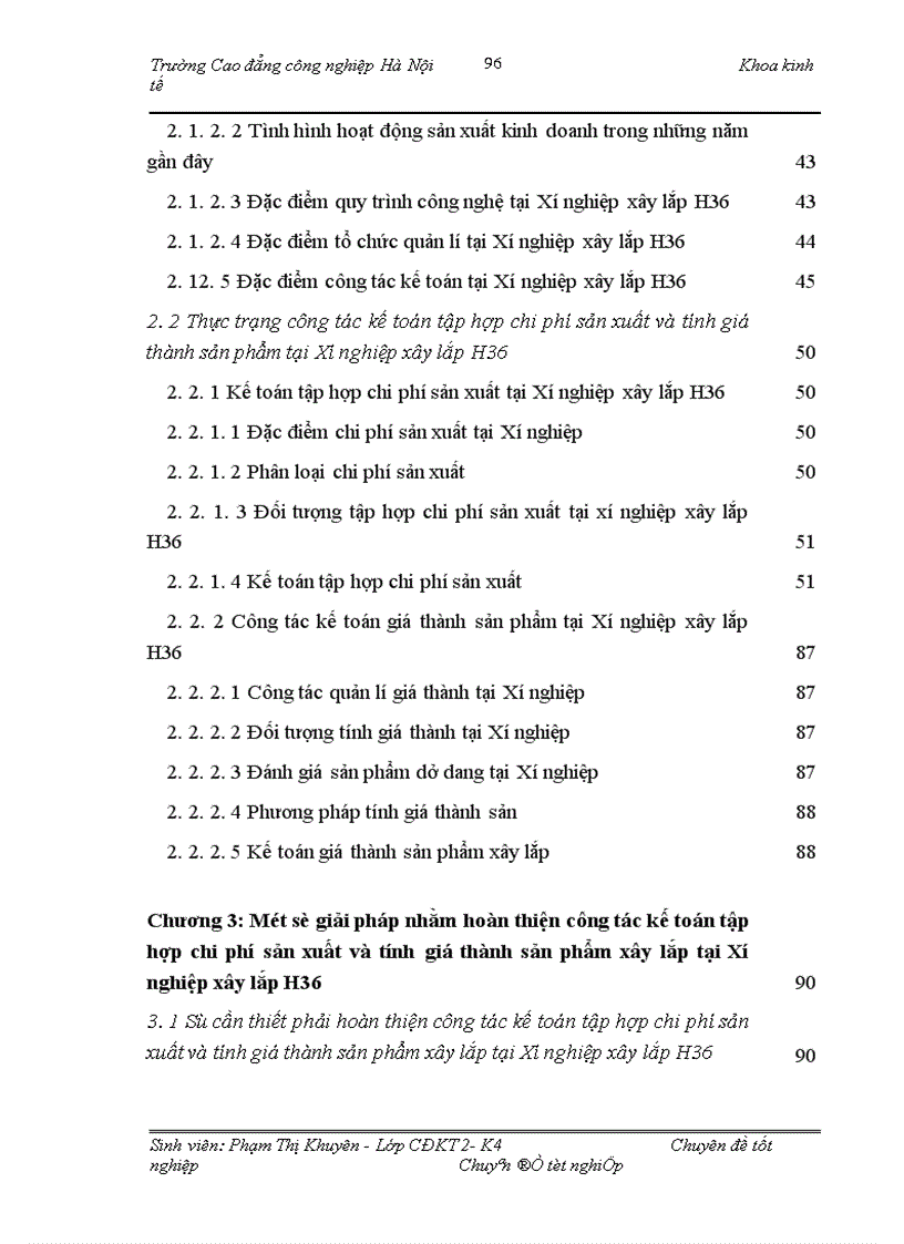 image for page Hoàn thiện công tác kế toán tập hợp chi phí sản xuất và tính giá thành sản phẩm xây lắp tại Xí nghiệp xây lắp H36 Công ty xây lắp hoá chất 1