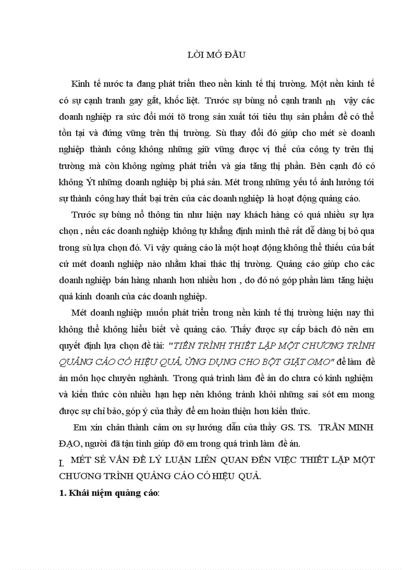 image for page Tiến trình thiết lập một chương trình quảng cáo có hiệu quả ứng dụng cho bột giặt omo 1