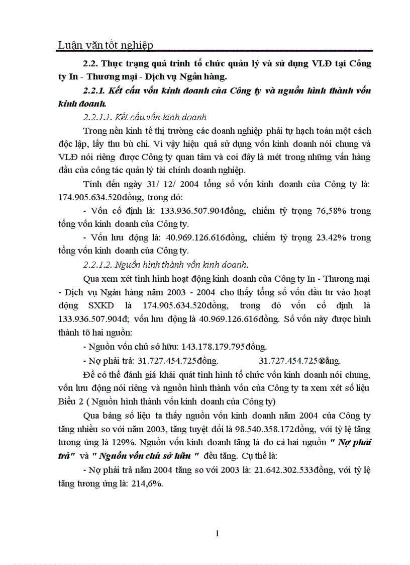image for page Quản trị và nâng cao hiệu quả sử dụng vốn lưu động tại Công ty In Thương mại Dịch vụ Ngân hàng 1