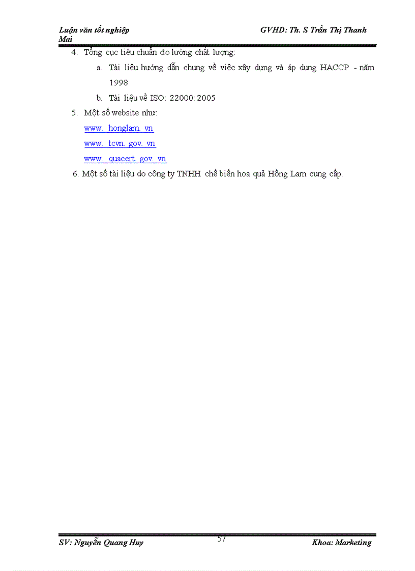 image for page Tăng cường hiệu lực hệ thống quản lý chất lượng theo HACCP tại công ty TNHH chế biến hoa quả Hồng Lam