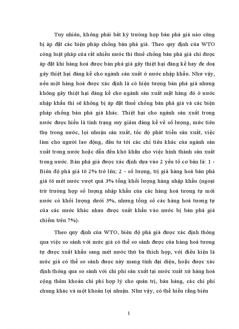 Hiệp định chống bán phá giá của WTO và Luật chống bán phá giá của Hoa kỳ và thách thức khó khăn có liên quan trong xuất khẩu hàng hoá của Việt Nam