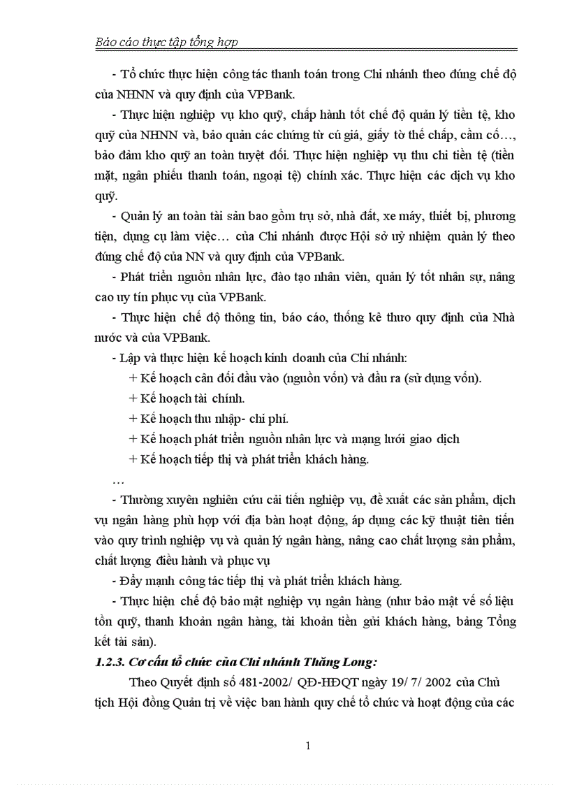 image for page Báo cáo thực tập tổng hợp về Ngân hàng TMCP Ngoài quốc doanh và Chi nhánh Thăng Long