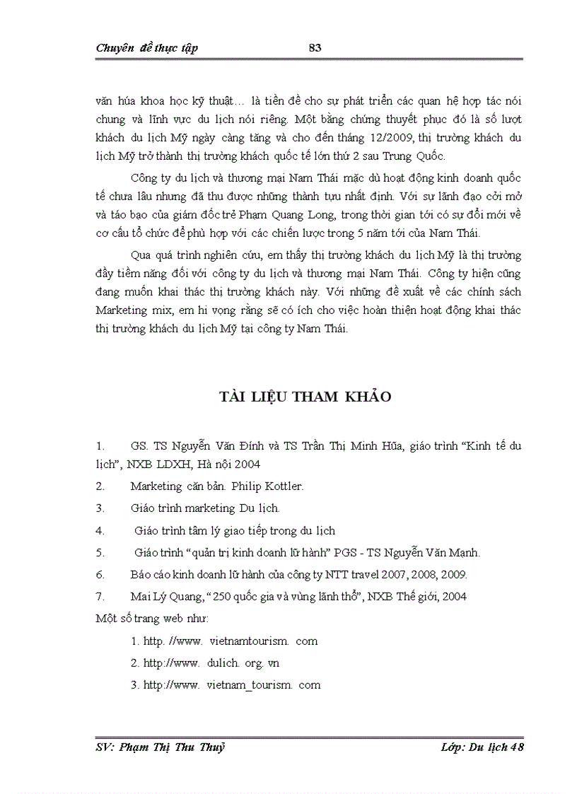 image for page Hoàn thiện hoạt động khai thác thị trường khách du lịch Mỹ bằng các giải pháp Marketing Mix tại công ty du lịch và thương mại Nam Thái