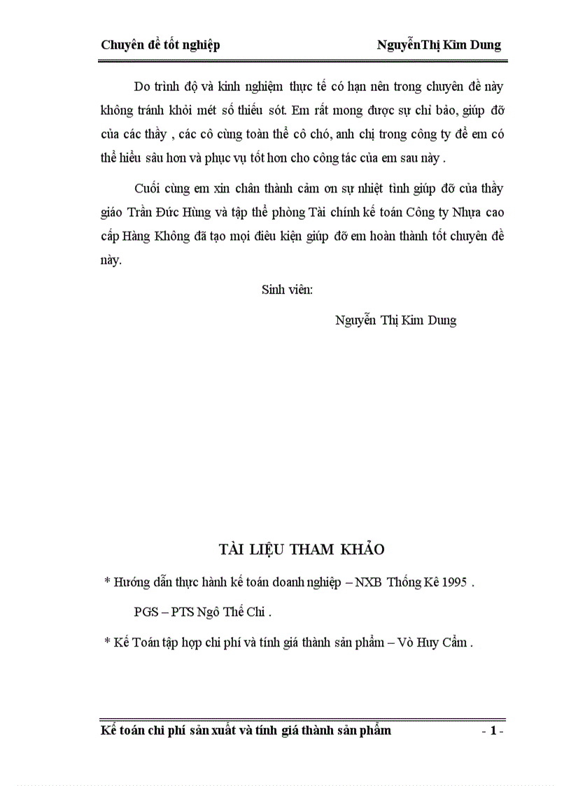image for page Kế toán tập hợp chi phí và giá thành sản phẩm của công ty nhựa cao cấp Hàng Không 1