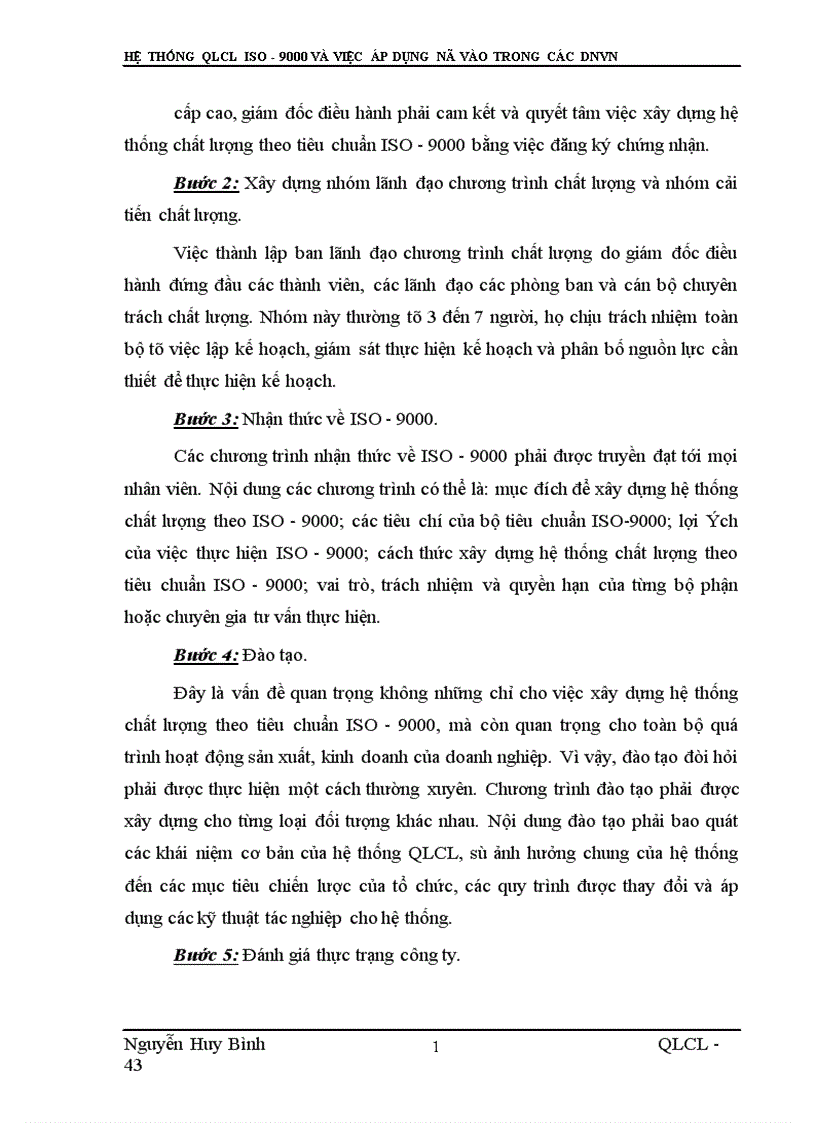 image for page Hệ thống quản lý chất lượng ISO 9000 và việc áp dụng nó vào trong các dnvn