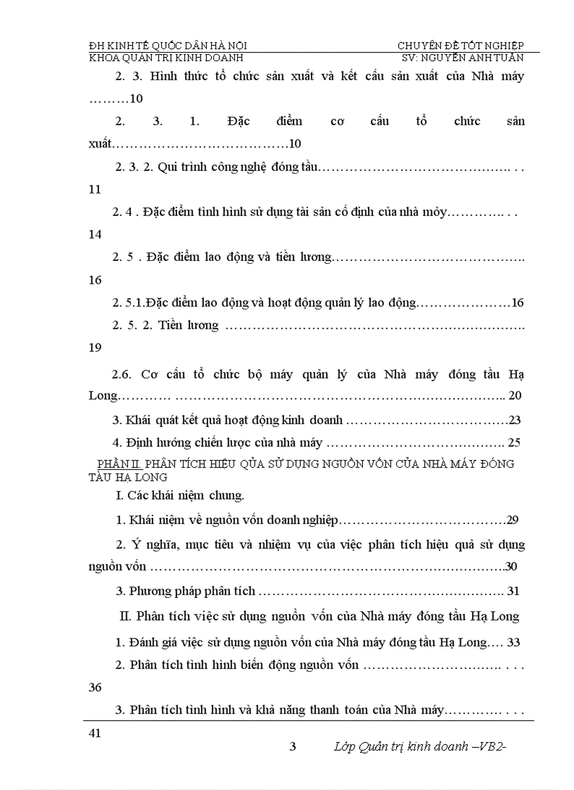 Phân tích tính hiệu quả việc sử dụng vốn của Nhà máy đóng tầu Hạ Long NGUYỄN ANH TUẤN tổng hợp Đoàn thị Minh Nhâm KTKT