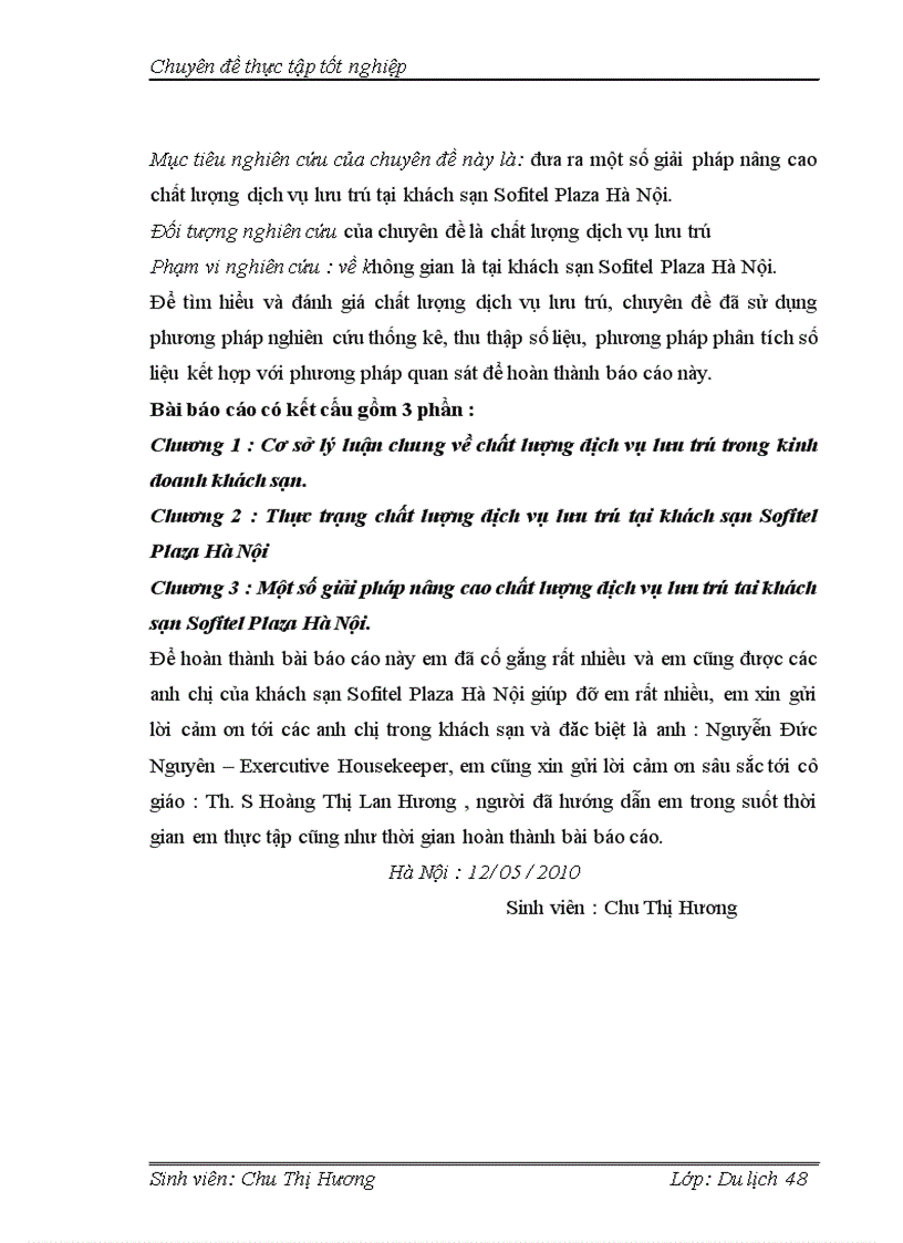 image for page Nâng cao chất lượng dịch vụ lưu trú tại khách sạn Sofitel Plaza Hà Nội