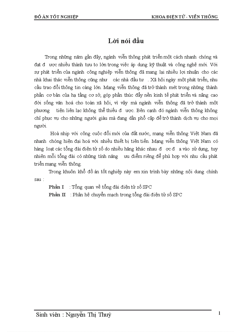 image for page Phân hệ chuyển mạch trong tổng đài điện tử số SPC