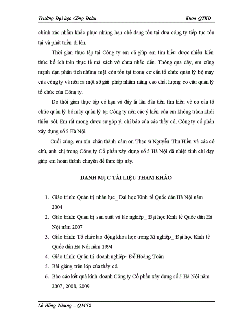 image for page Hoàn thiện cơ cấu tổ chức bộ máy quản lý tại Công ty xây dựng số 5 Hà Nội 1