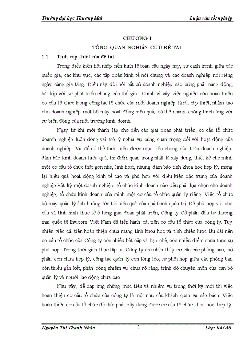 image for page Hoàn thiện cơ cấu tổ chức của Công ty Cổ phần đầu tư thương mại quốc tế Invicom Việt Nam 1