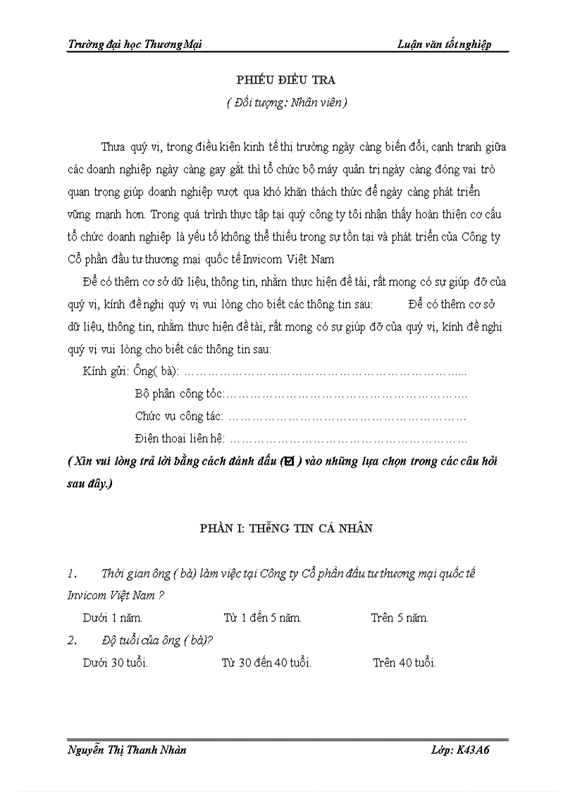 image for page Hoàn thiện cơ cấu tổ chức của Công ty Cổ phần đầu tư thương mại quốc tế Invicom Việt Nam 1