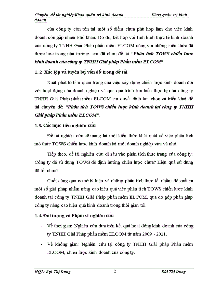 image for page Phân tích TOWS chiến lược kinh doanh của công ty TNHH Giải pháp Phần mềm ELCOM