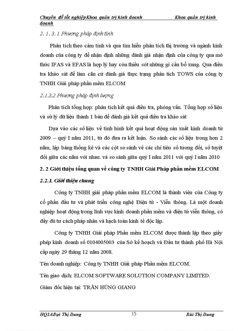 image for page Phân tích TOWS chiến lược kinh doanh của công ty TNHH Giải pháp Phần mềm ELCOM