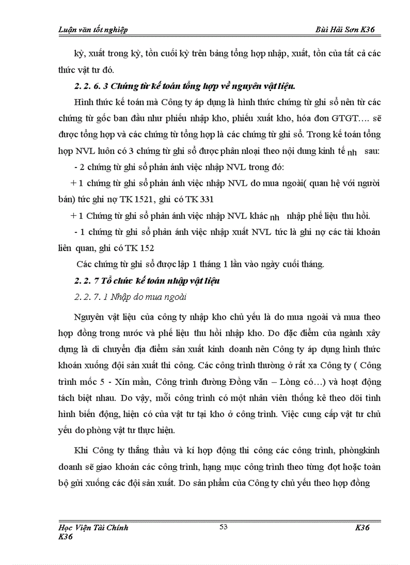 image for page Tổ chức công tác kế toán nguyên vật liệu ở công ty TNHH Khánh vân 1