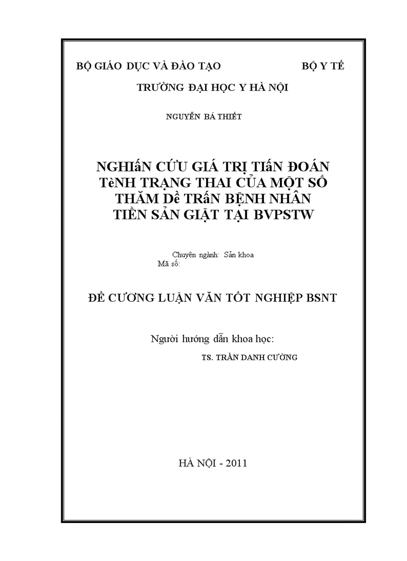 image for page nghiên cứu giá trị tiên đoán tình trạng thai của một số thăm dò trên bệnh nhân tiền sản giật tại bvpstw 1