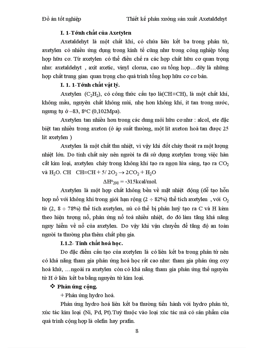 image for page Thiết kế phân xưởng sản xuất Axetaldehyt