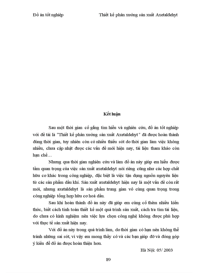 image for page Thiết kế phân xưởng sản xuất Axetaldehyt