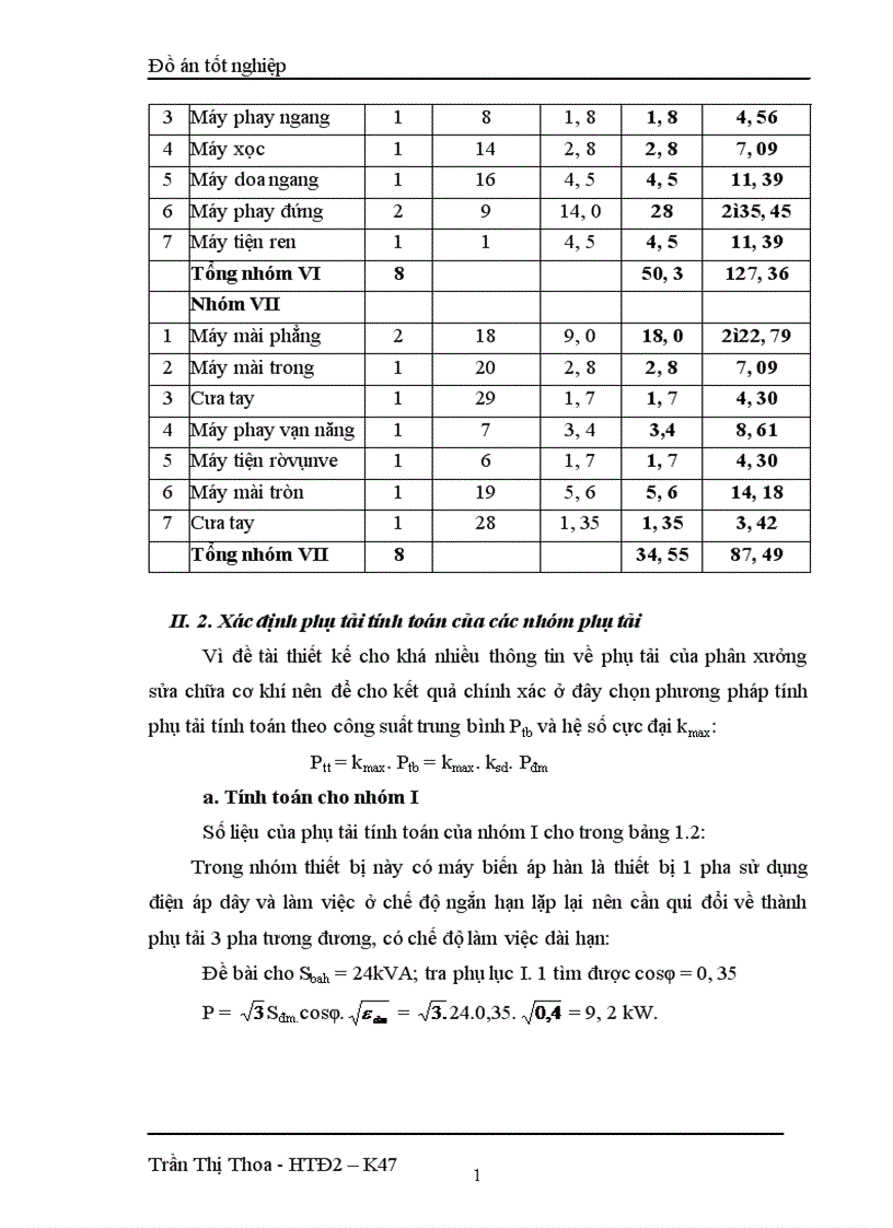 image for page Thiết kế mạng điện hạ áp cho phân xưởng sửa chữa cơ khí