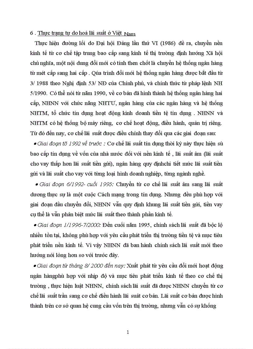 image for page Lãi suất tín dụng và tự do hoá lãi suất ở Việt Nam